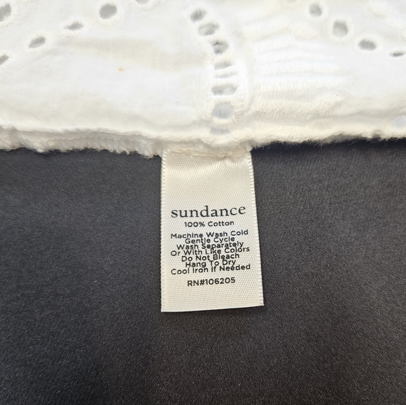 Sundance Large White Voluminous Eyelet Tunic Blouse Oversized Boxy Long Sleeves - Picture 6 of 6